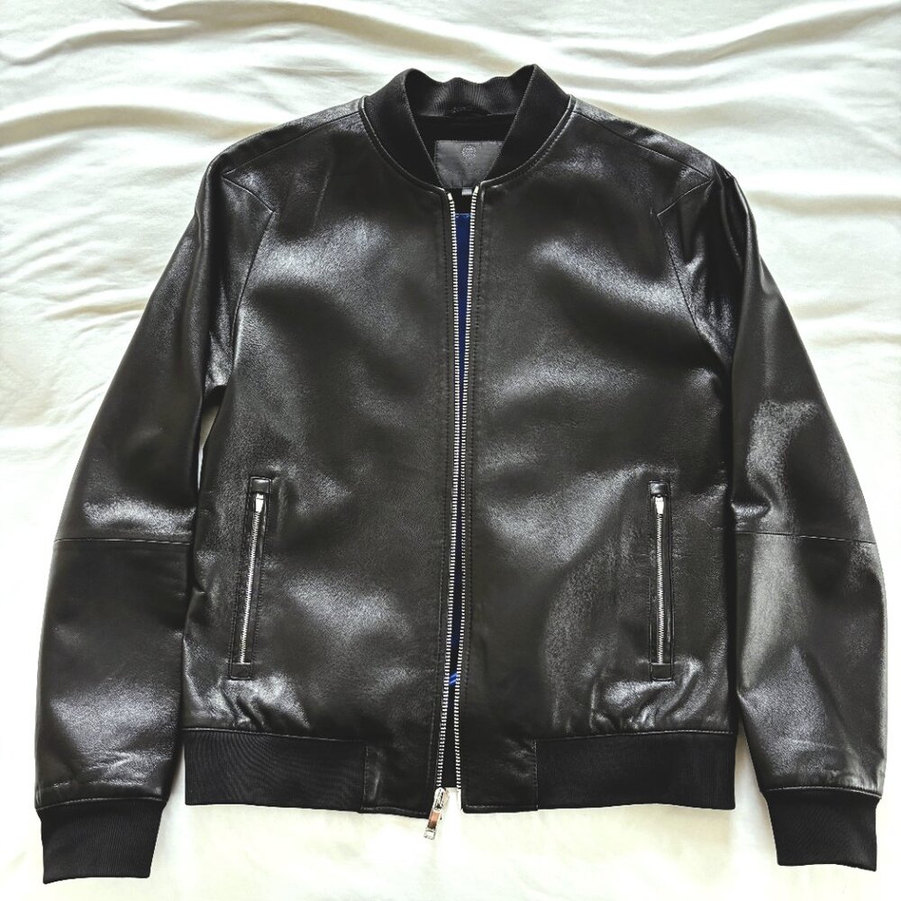 Lambskin Leather Bomber Jacket by Cadogan